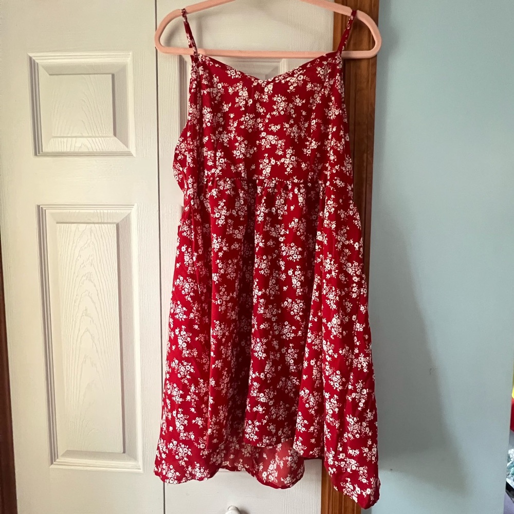 SHEIN Red Floral Dress